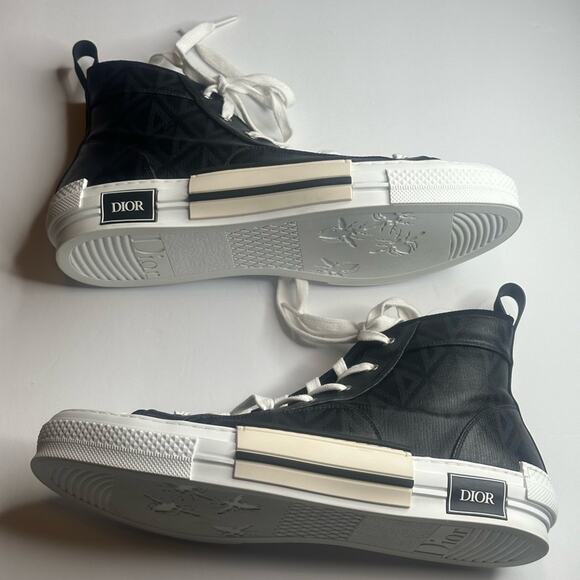 🪀DIOR SNEAKER HIGH TOP M-B/23 DIAMOND PRISTINE DUSTBAG DIOR AUTHENTIC SIZE 12 - Picture 5 of 16